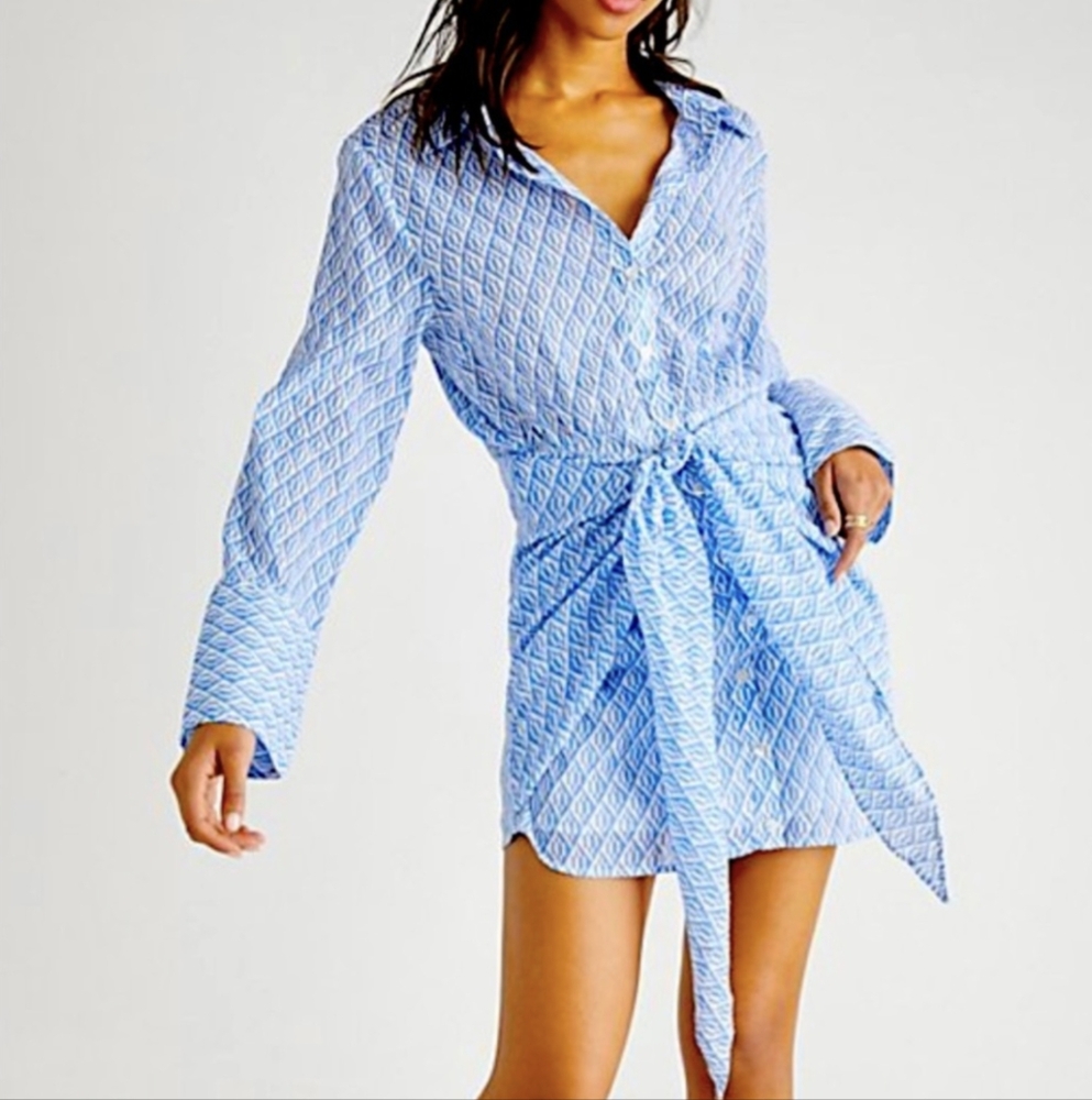 Free People | Silky Rillow Shirt Dress - Picture 2 of 5